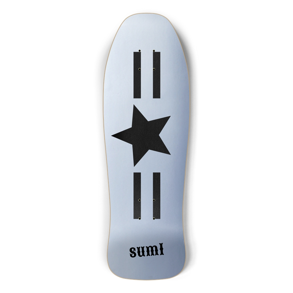 sum1sk8boards star silver foil old school shape skateboard