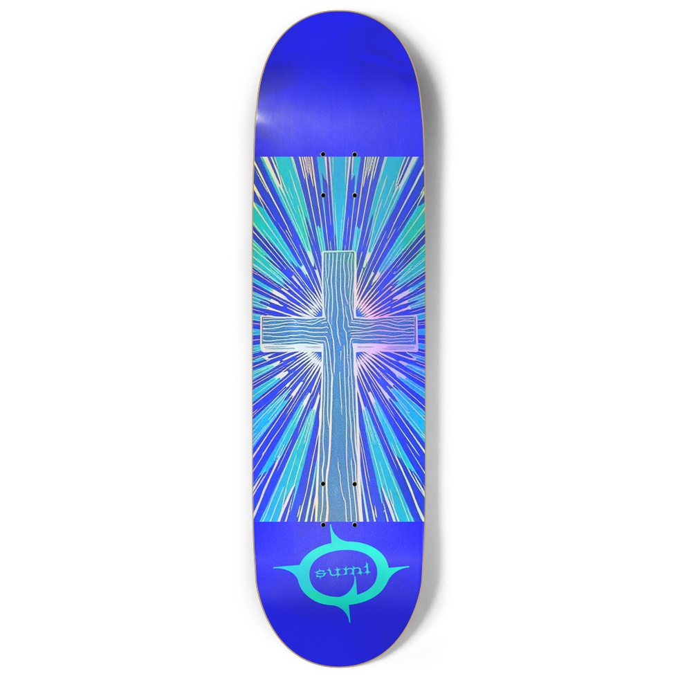 sum1sk8boards holographic cross 9" popsicle skateboard