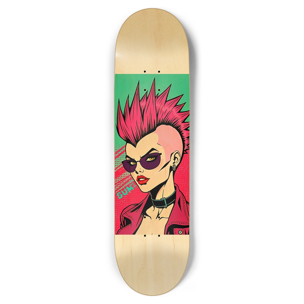 sum1sk8boards punk girl 8.75 popsicle skateboard
