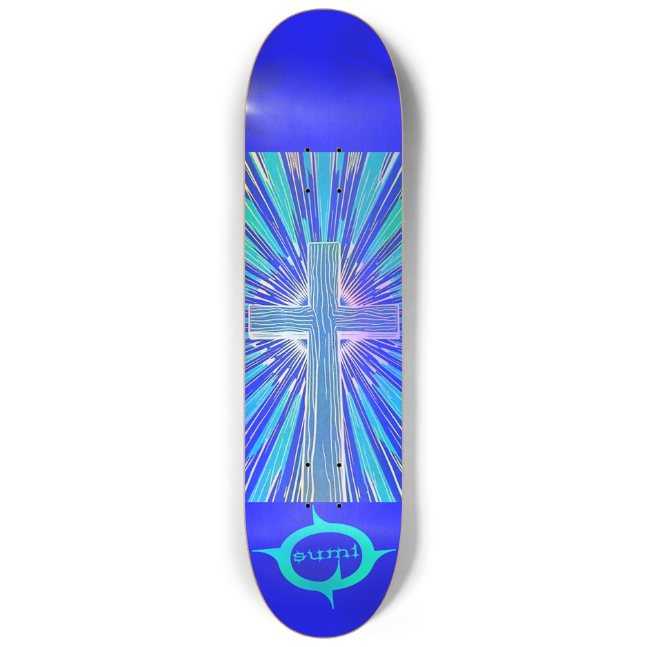 sum1sk8boards holographic cross 8.25 popsicle skateboard
