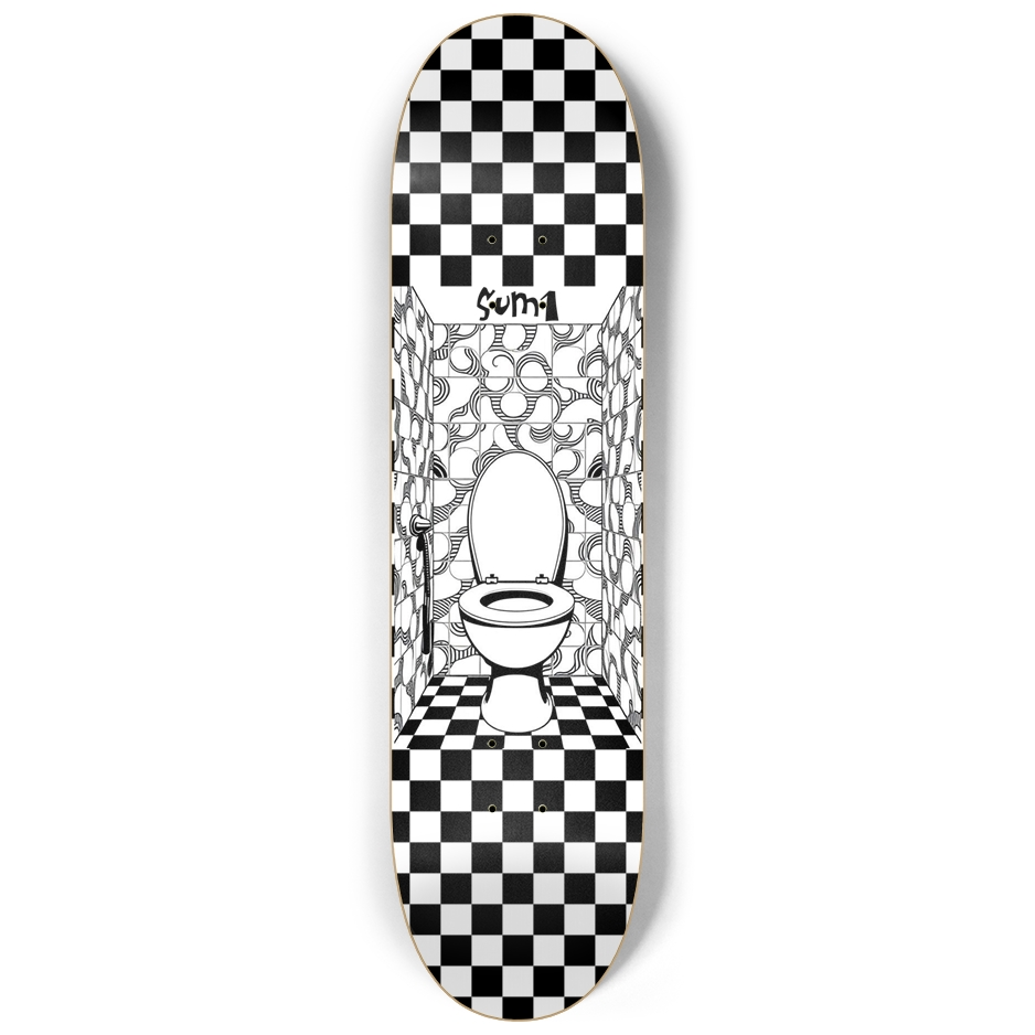 sum1sk8boards checkered toilet 8 1/4 board