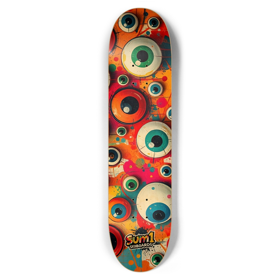 sum1sk8boards eyeball wall 7.62 popsicle skateboard