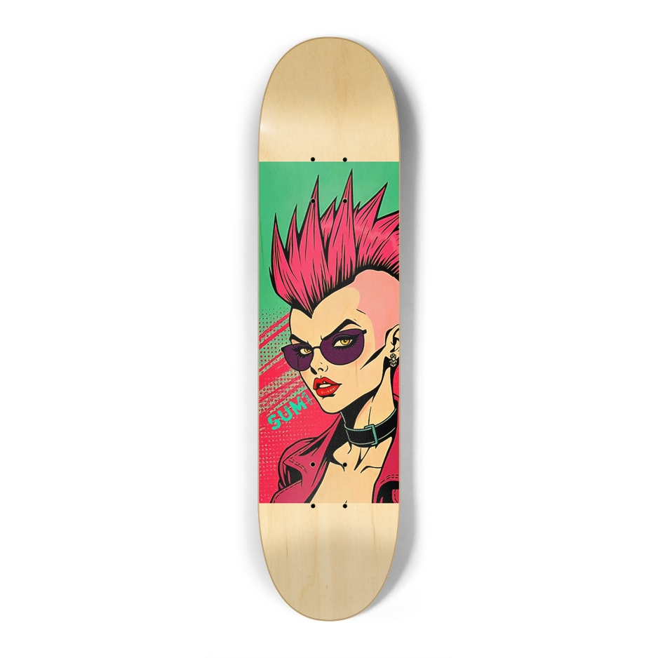 sum1sk8boards punk girl 7.25 popsicle skateboard