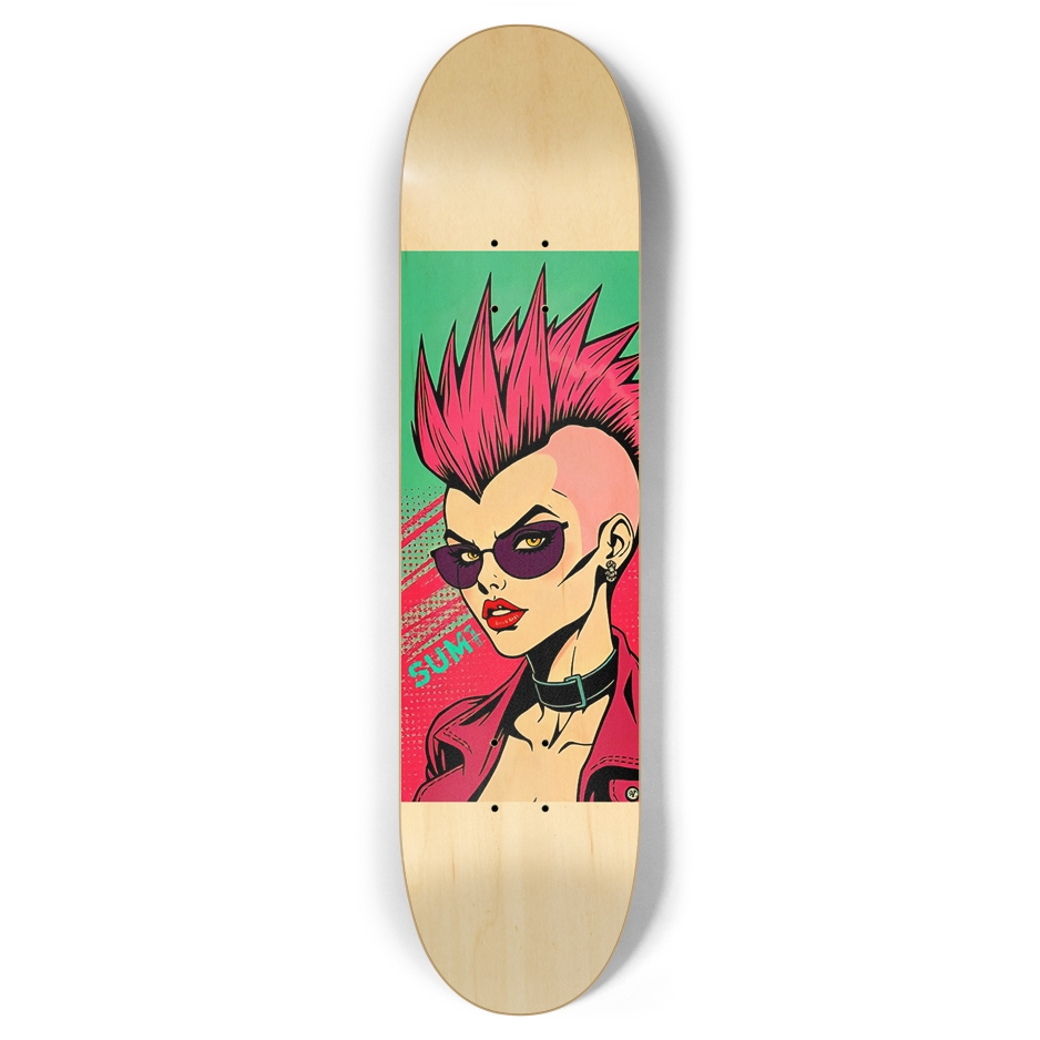 sum1sk8boards punk girl 7.87 popsicle skateboard