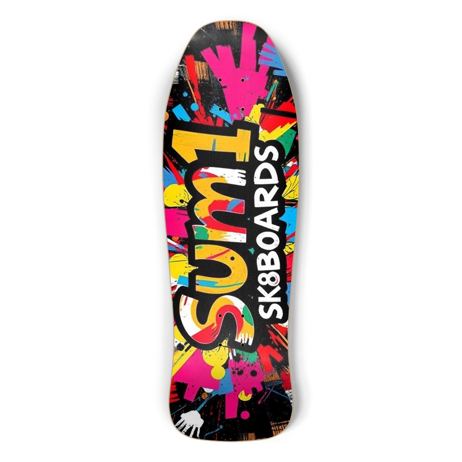 sum1sk8boards logo old school shredder shape skateboard