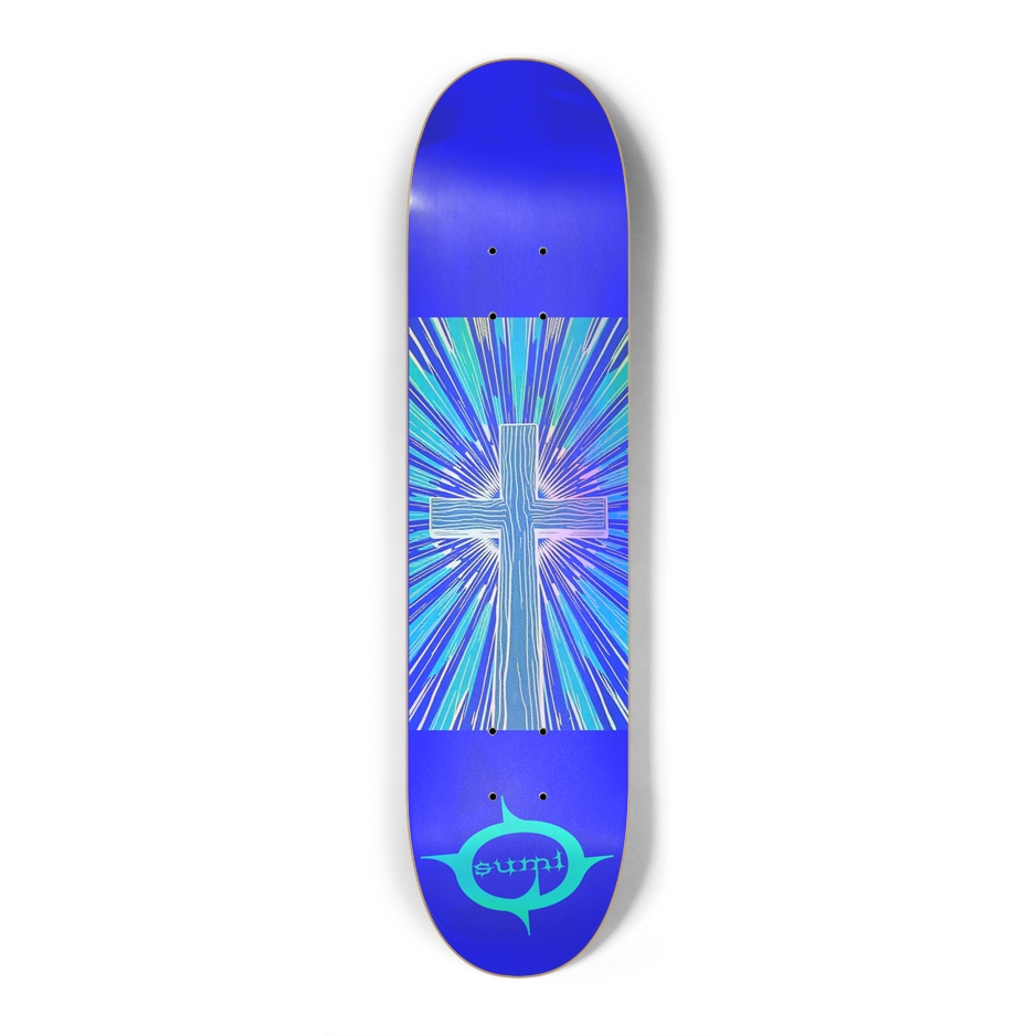 sum1sk8boards holographic cross 7.25 popsicle skateboard
