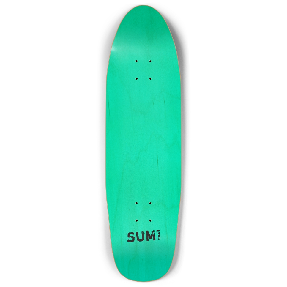 sum1sk8boards natural teal blank old school shape pool skateboard