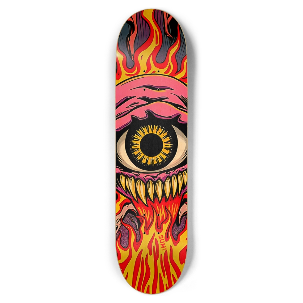 sum1sk8boards eyeball monster 8.5 popsicle skateboard