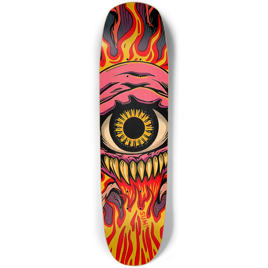 sum1sk8boards eyeball monster square nose skateboard