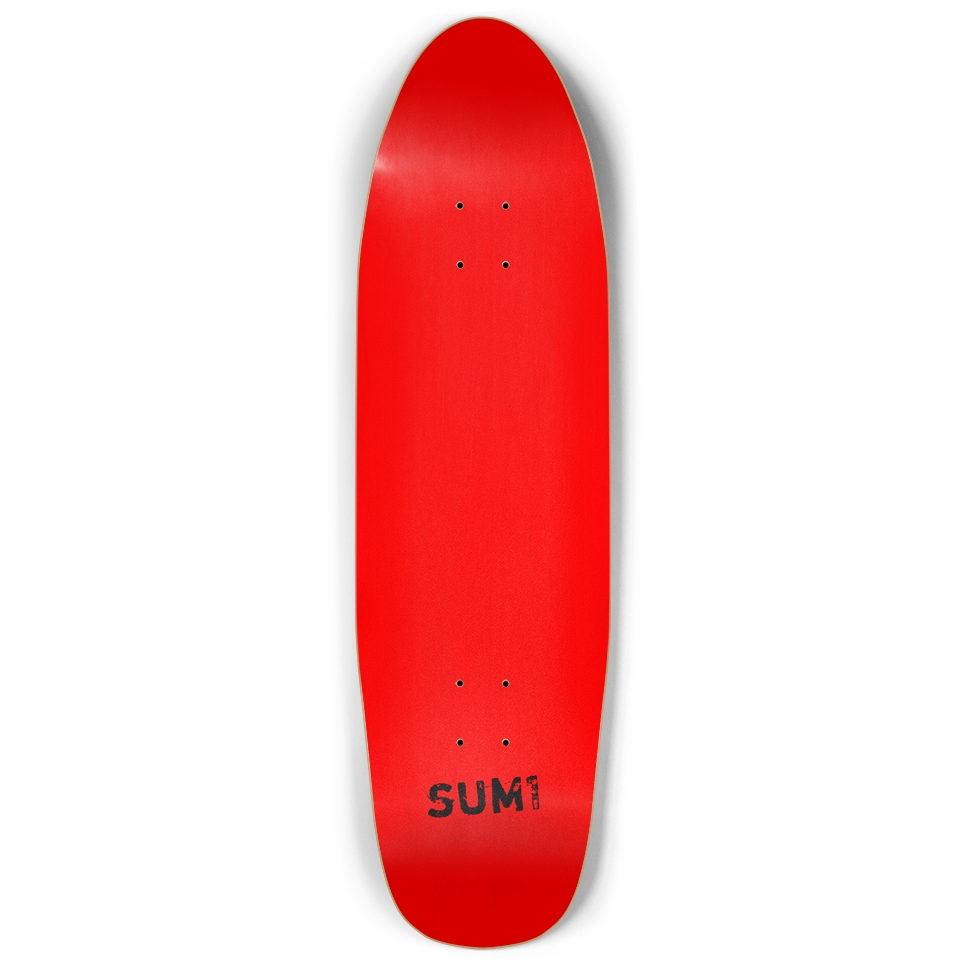 sum1sk8boards natural red blank old school shape pool skateboard