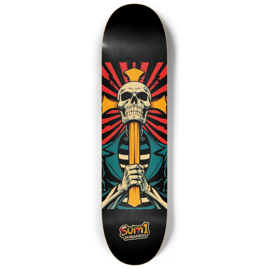sum1sk8boards skull & cross 8 1/4 board
