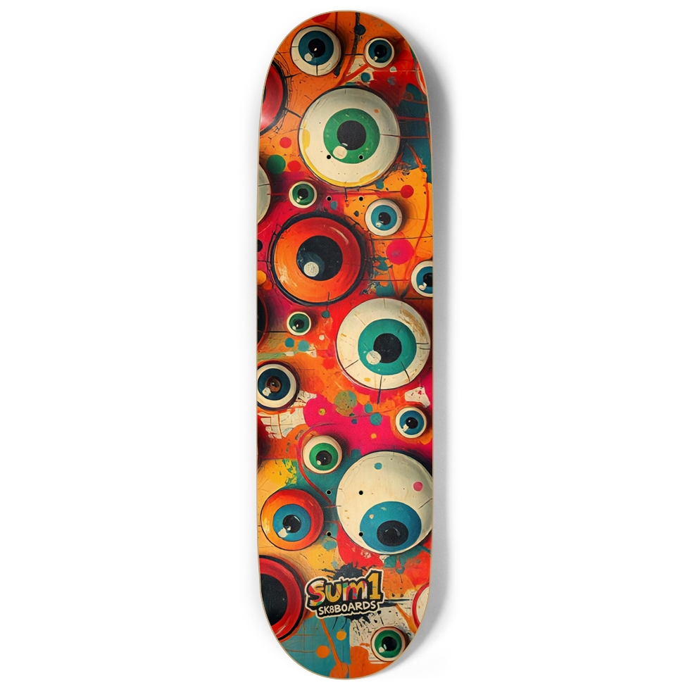 sum1sk8boards eyeball wall 9" popsicle skateboard