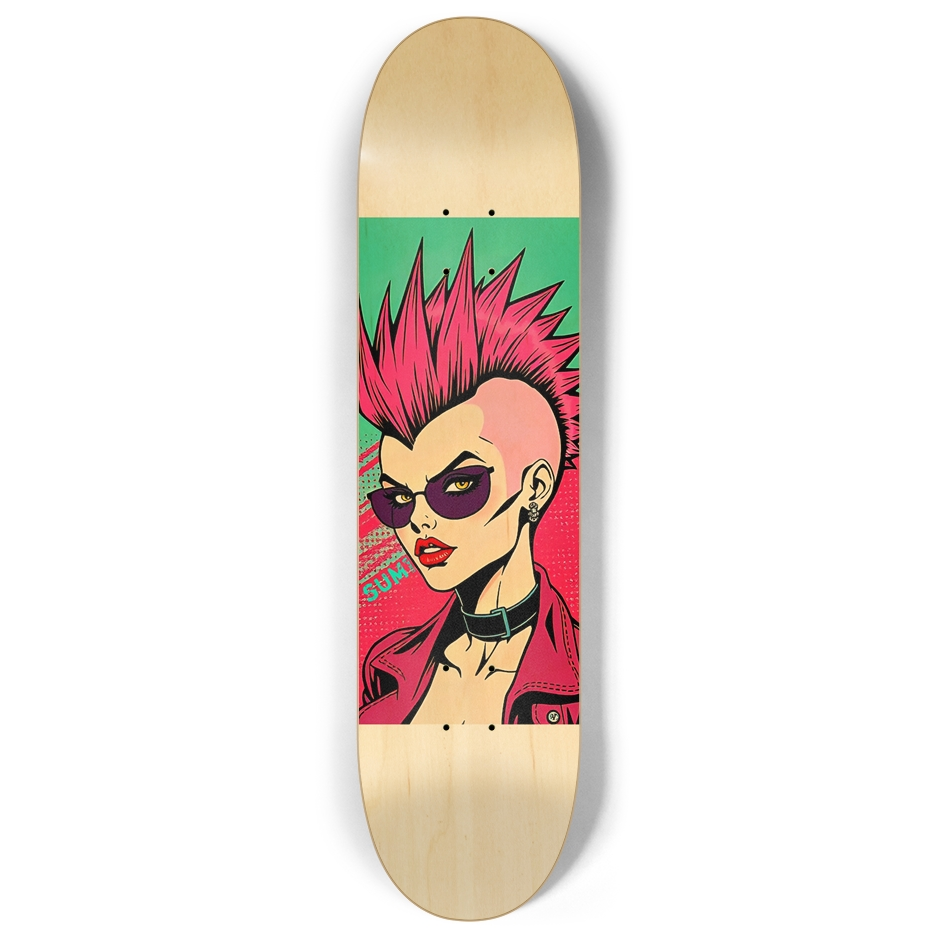 sum1sk8boards punk girl 8" popsicle skateboard