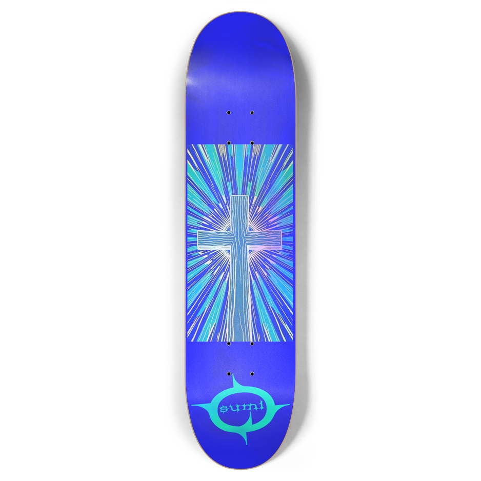 sum1sk8boards holographic cross 7.87 popsicle skateboard