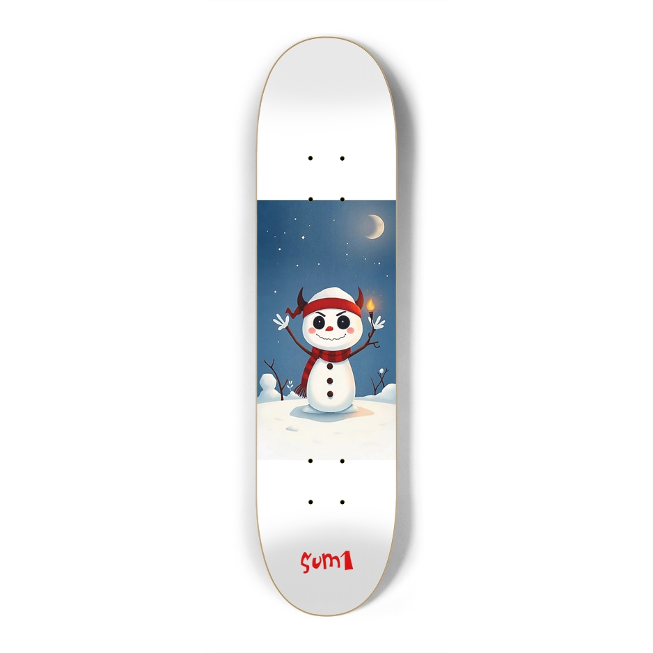 sum1sk8boards evil snow man 7.25 popsicle skateboard