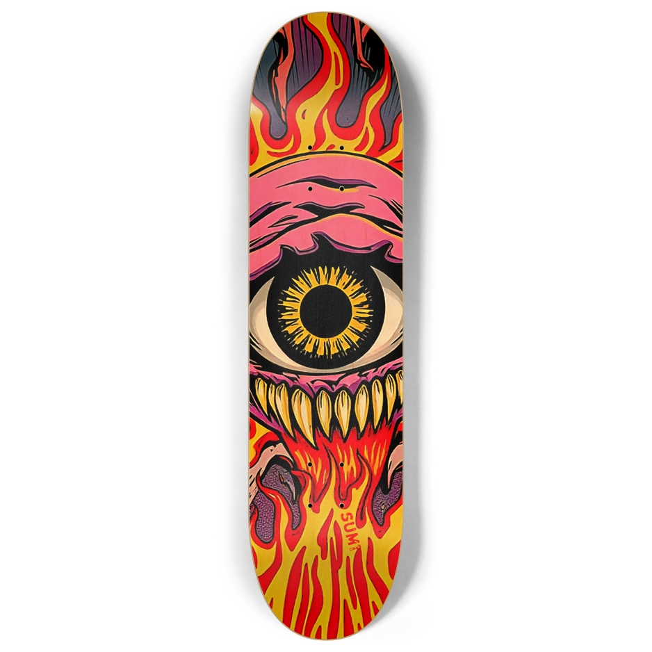 sum1sk8boards eyeball monster 8" popsicle skateboard