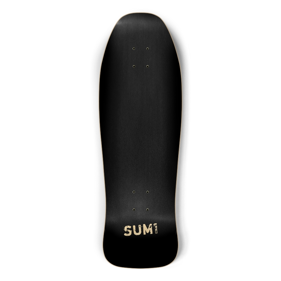 sum1sk8boards blank natural black stained old school shredder shape skateboard