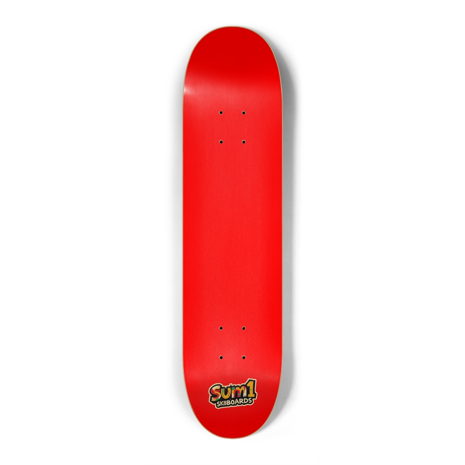 sum1sk8boards red natural 7.25 popsicle skateboard