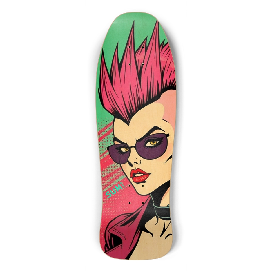 sum1sk8boards punk girl old school board