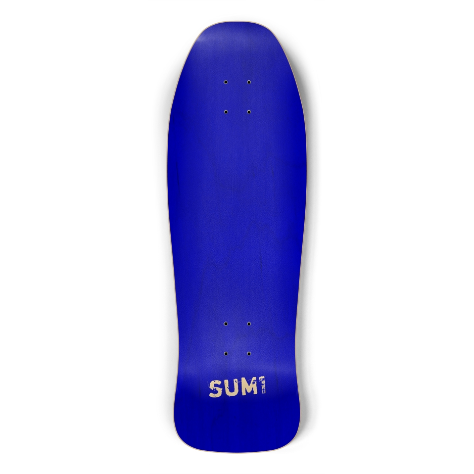 sum1sk8boards blank natural blue old school shape skateboard