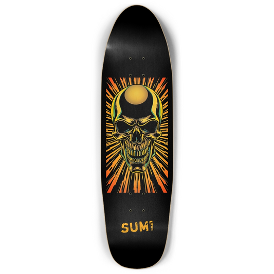 sum1sk8boards skull natural black old school shape pool skateboard
