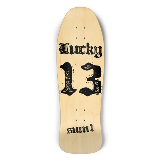 sum1sk8boards lucky 13 old school shape skateboard
