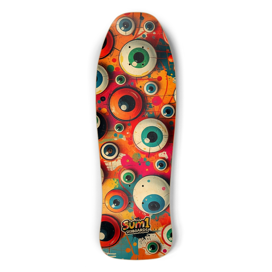 sum1sk8boards eyeball old school shape skateboard