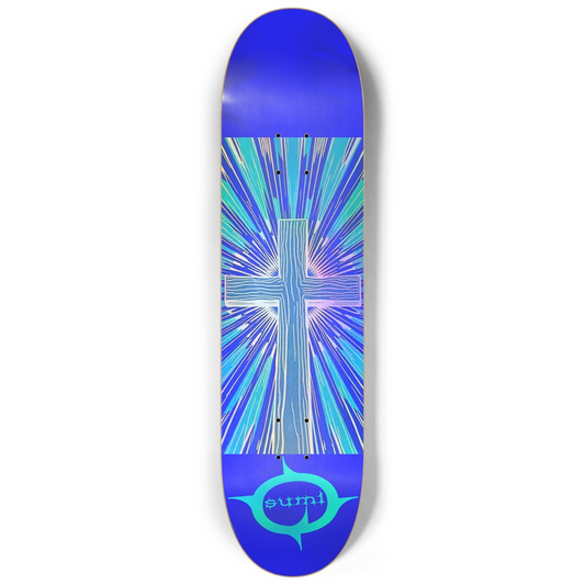 sum1sk8boards holographic cross 8.25 popsicle skateboard