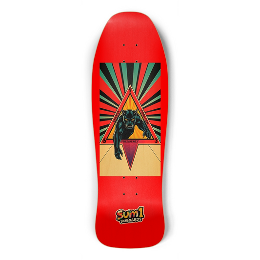 sum1sk8boards tri panther 2 old school shape skateboard