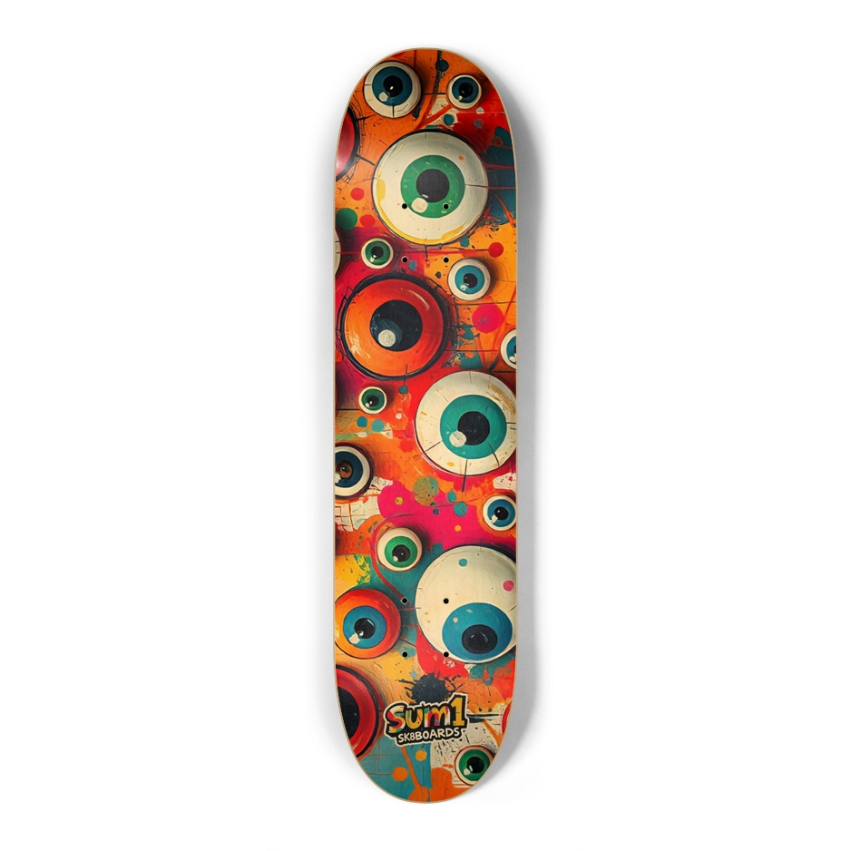 sum1sk8boards eyeball wall 7.25 popsicle skateboard