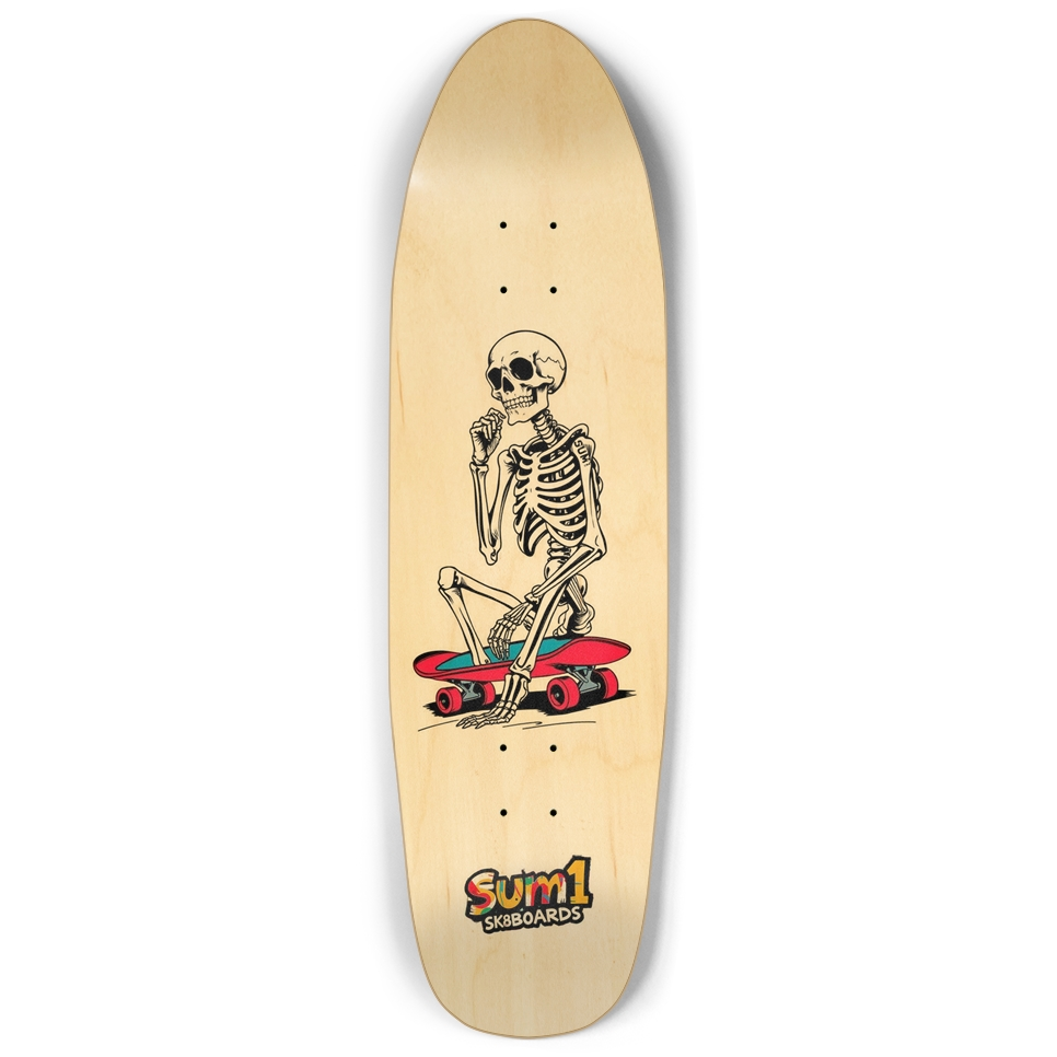 sum1sk8boards thinking skeleton 2 natural punk nose pool board