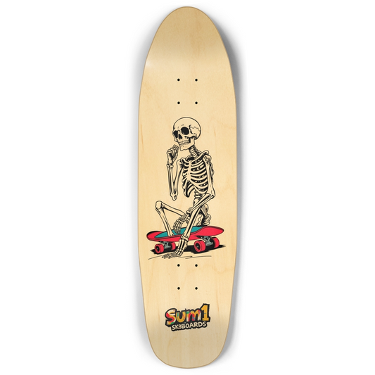 sum1sk8boards thinking skeleton 2 natural punk nose pool board