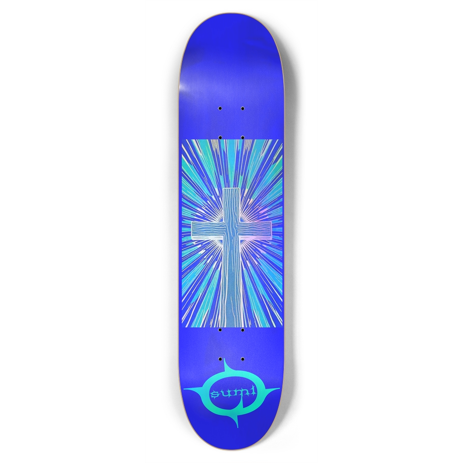sum1sk8boards holographic cross 7.75 popsicle skateboard
