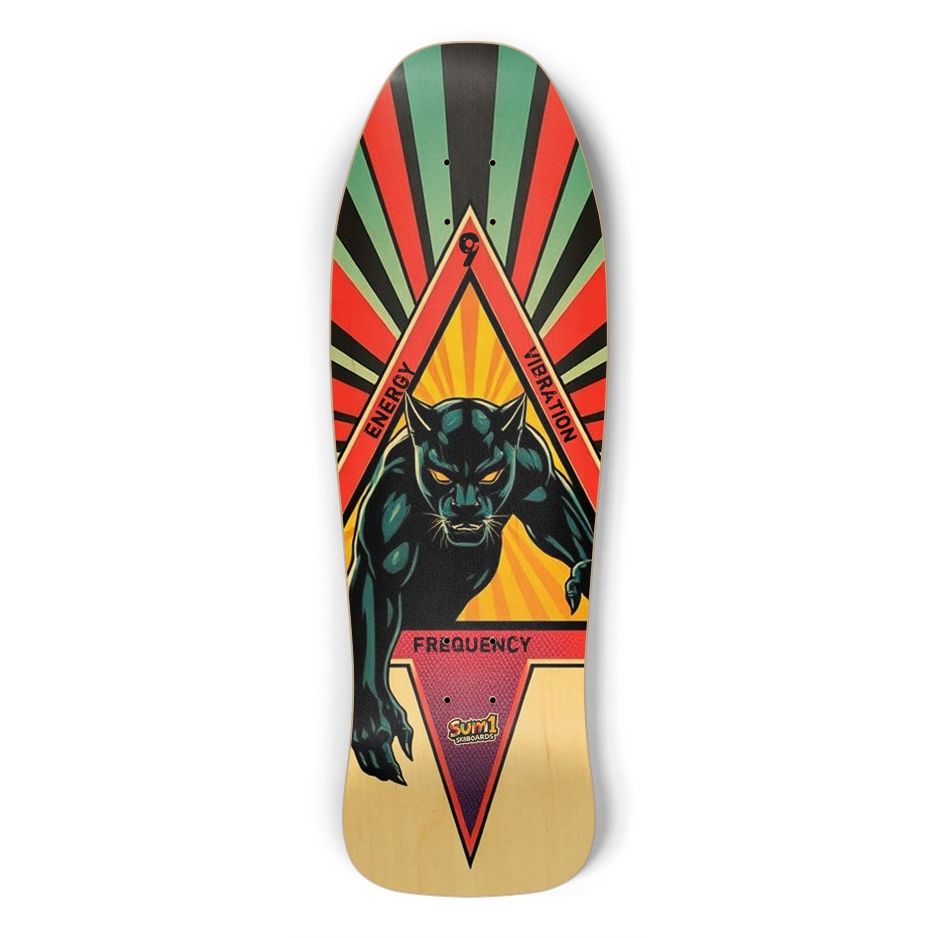 sum1sk8boards tri panther old school skateboard