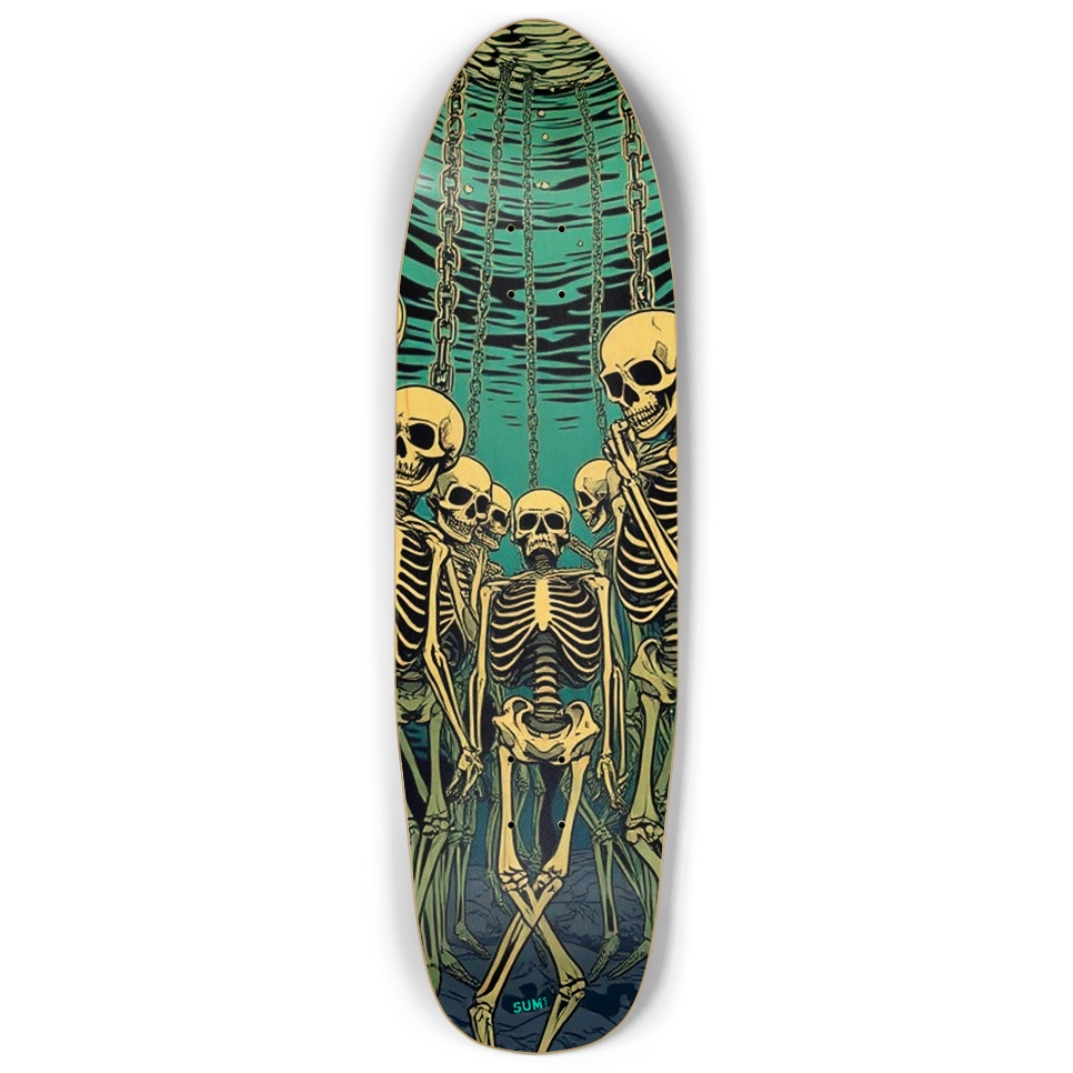 sum1sk8boards chained skeletons punk nose pool board