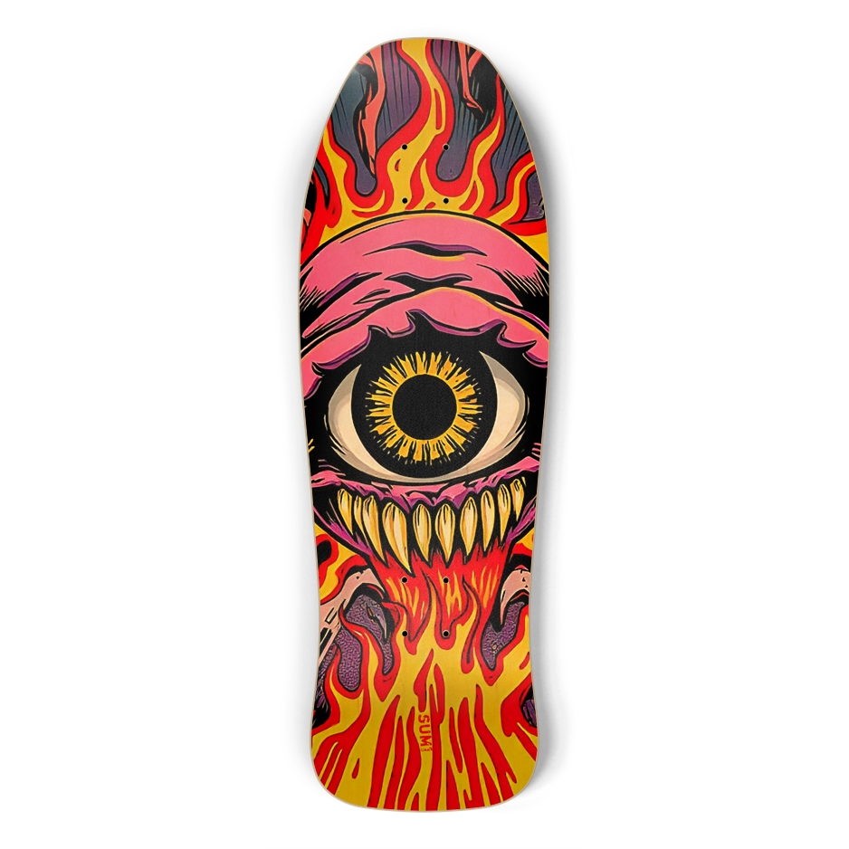 sum1sk8boards eyeball monster old school shape skateboard
