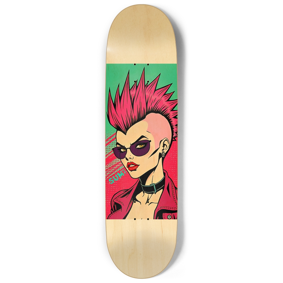 sum1sk8boards punk girl 9" popsicle skateboard