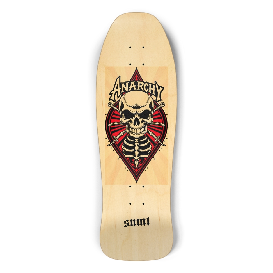 sum1sk8boards anarchy natural shredder shape board