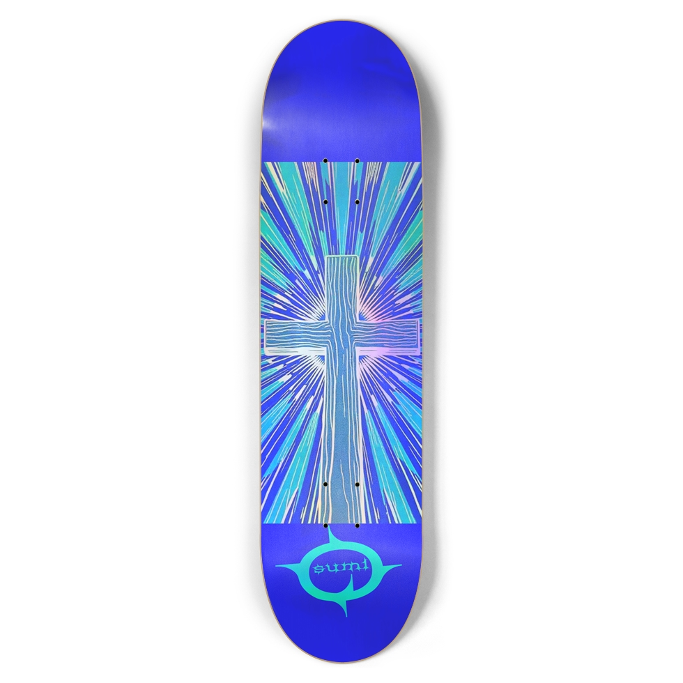 sum1sk8boards holographic cross 8.5 popsicle skateboard