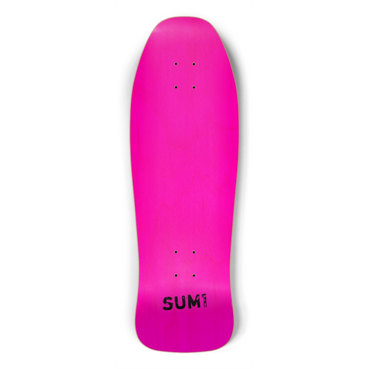 sum1sk8boards blank natural pink stained old school shredder shape skateboard