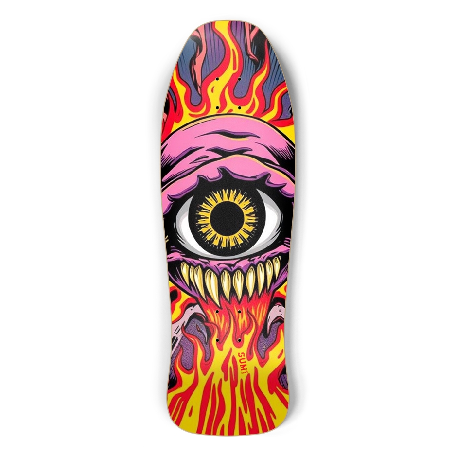 sum1sk8boards eyeball monster old school shredder shape skateboard