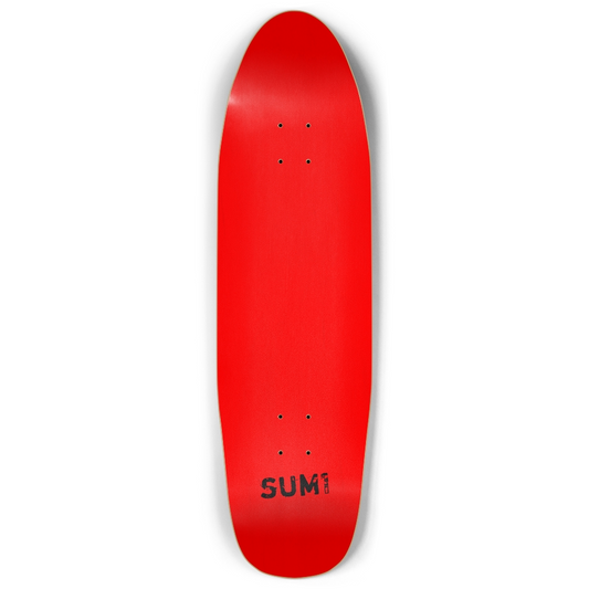sum1sk8boards natural red blank old school shape pool skateboard