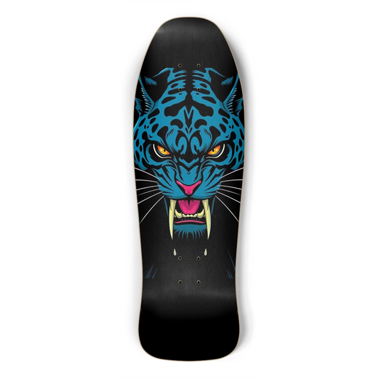 sum1sk8boards glow in the dark panther old school shredder shape skateboard