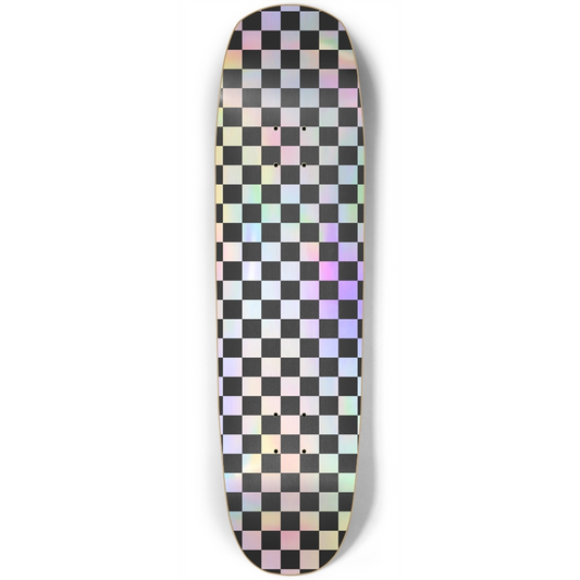 sum1sk8boards square nose holographic checkers skateboard