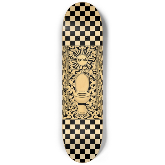 sum1sk8boards natural checkered toilet 8 1/4 board