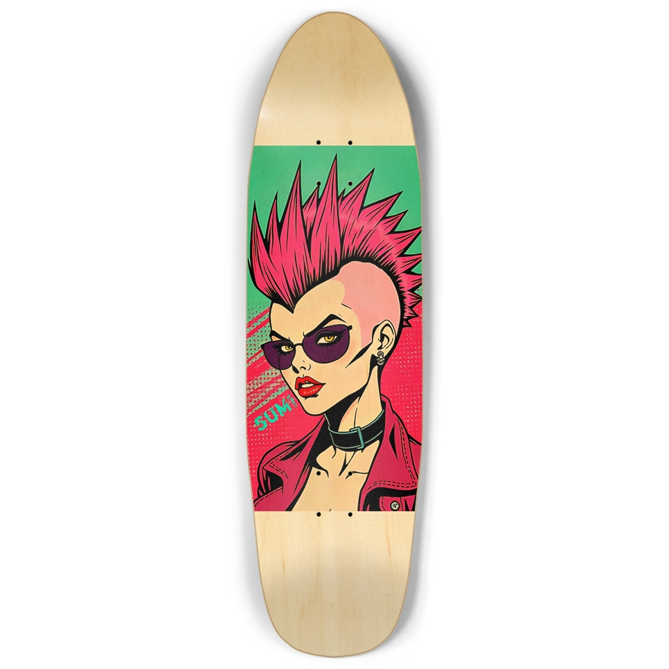 sum1sk8boards old school shape pool punk girl skateboard