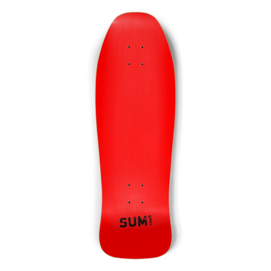 sum1sk8boards blank natural red stained old school shredder shape skateboard
