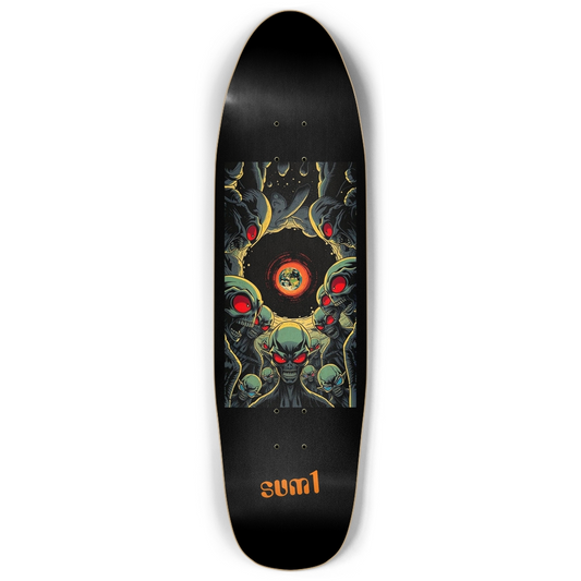 sum1sk8boards aliens black hole punk nose pool board