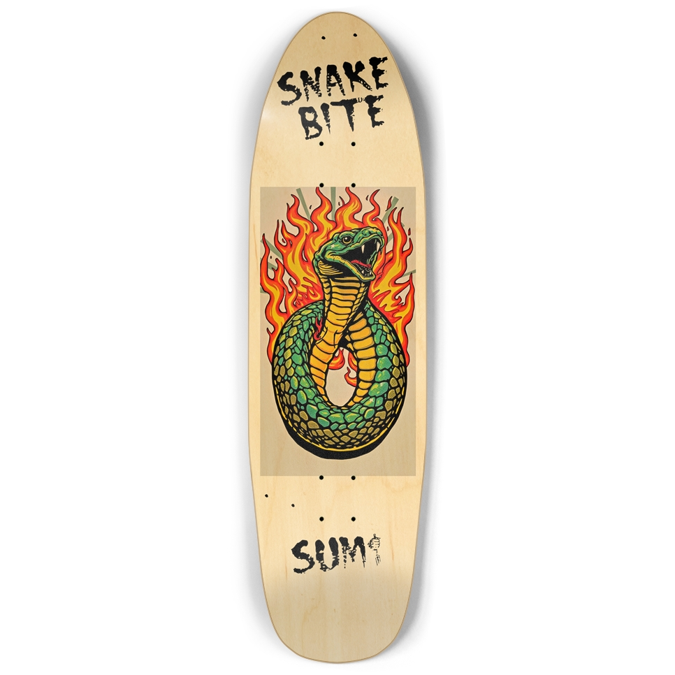 sum1sk8boards snake bite old school shape pool skateboard
