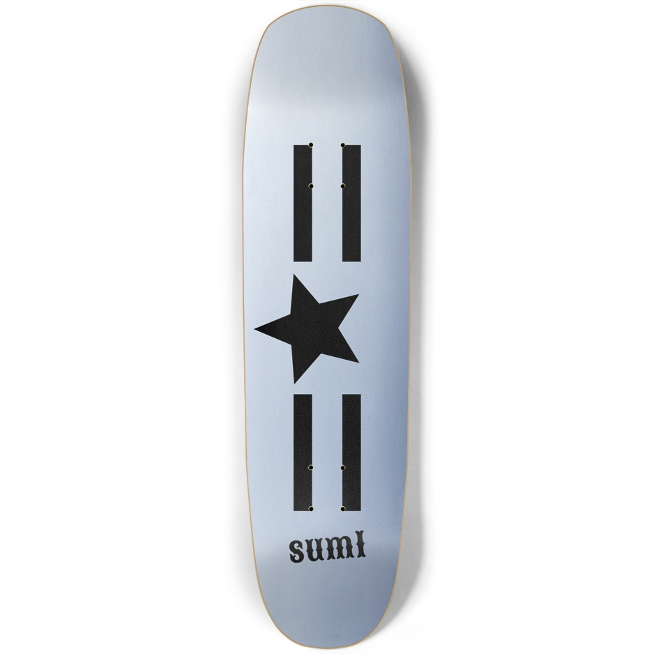 sum1sk8boards star silver foil square nose skateboard